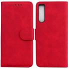 For Sony Xperia 10 IV 2023 Skin Feel Pure Color Flip Leather Phone Case(Red) - 1