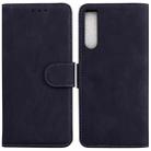 For Sony Xperia 10 IV 2023 Skin Feel Pure Color Flip Leather Phone Case(Black) - 1