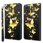 For Motorola Moto E13 3D Painting Pattern Leather Phone Case(Gold Butterfly) - 1