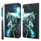For Motorola Moto E13 3D Painting Pattern Leather Phone Case(Wolf) - 1
