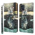 For Motorola Moto E13 3D Painting Pattern Leather Phone Case(Cat Tiger) - 1