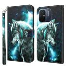 For Xiaomi Redmi 11A 4G 3D Painting Pattern Leather Phone Case(Wolf) - 1