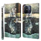 For Xiaomi Redmi 11A 4G 3D Painting Pattern Leather Phone Case(Cat Tiger) - 1