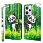 For Xiaomi Redmi Note 12 Pro 5G Global 3D Painting Pattern Leather Phone Case(Panda Climbing Bamboo) - 1