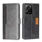 For Xiaomi Redmi Note 12 Pro Speed/Poco X5 Pro Contrast Color Side Buckle Leather Phone Case(Black + Grey) - 1