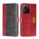 For Xiaomi Redmi Note 12 Pro Speed/Poco X5 Pro Contrast Color Side Buckle Leather Phone Case(Red + Black) - 1