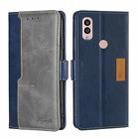 For Kyocera Android One S10 Contrast Color Side Buckle Leather Phone Case(Blue + Grey) - 1
