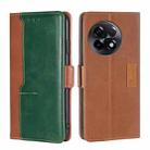 For OnePlus Ace 2/11R Contrast Color Side Buckle Leather Phone Case(Light Brown + Green) - 1