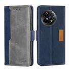 For OnePlus Ace 2/11R Contrast Color Side Buckle Leather Phone Case(Blue + Grey) - 1