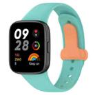 For Redmi Watch 3 Nail Button Silicone Watch Band(Cyan+Orange) - 1