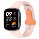 For Redmi Watch 3 Nail Button Silicone Watch Band(Light Pink+Orange) - 1