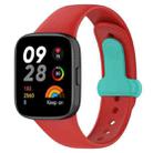 For Redmi Watch 3 Nail Button Silicone Watch Band(Red+Cyan) - 1