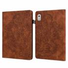 For Lenovo Tab M8 4th Gen TB-300FU Peacock Embossed Pattern Leather Tablet Case(Brown) - 1