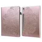 For Lenovo Tab P11 Pro Gen 2 Peacock Embossed Pattern Leather Tablet Case(Rose Gold) - 1