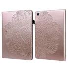 For Samsung Galaxy Tab S5e Peacock Embossed Pattern Leather Tablet Case(Rose Gold) - 1