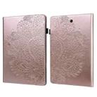 For Samsung Galaxy Tab A 9.7 T550 / T555 Peacock Embossed Pattern Leather Tablet Case(Rose Gold) - 1