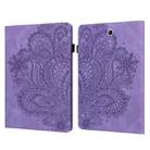 For Samsung Galaxy Tab A 9.7 T550 / T555 Peacock Embossed Pattern Leather Tablet Case(Purple) - 1