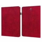 For Samsung Galaxy Tab A 9.7 T550 / T555 Peacock Embossed Pattern Leather Tablet Case(Red) - 1