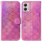 For Motorola Moto G13 / G23 / G53 Colorful Magnetic Buckle Leather Phone Case(Pink) - 1