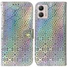 For Motorola Moto G13 / G23 / G53 Colorful Magnetic Buckle Leather Phone Case(Silver) - 1