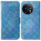For OnePlus 11 Colorful Magnetic Buckle Leather Phone Case(Blue) - 1