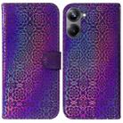 For Realme 10 Pro 5G Colorful Magnetic Buckle Leather Phone Case(Purple) - 1