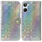 For Realme 10 4G Colorful Magnetic Buckle Leather Phone Case(Silver) - 1