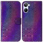For Realme 10 4G Colorful Magnetic Buckle Leather Phone Case(Purple) - 1