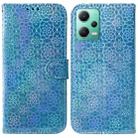 For Xiaomi Redmi Note 12 5G Colorful Magnetic Buckle Leather Phone Case(Blue) - 1