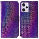 For Xiaomi Redmi Note 12 Pro Colorful Magnetic Buckle Leather Phone Case(Purple) - 1