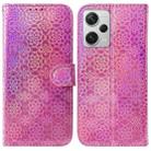 For Xiaomi Redmi Note 12 Pro+ Colorful Magnetic Buckle Leather Phone Case(Pink) - 1