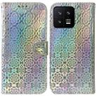 For Xiaomi 13 5G Colorful Magnetic Buckle Leather Phone Case(Silver) - 1