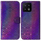 For Xiaomi 13 5G Colorful Magnetic Buckle Leather Phone Case(Purple) - 1