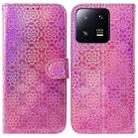 For Xiaomi 13 Pro 5G Colorful Magnetic Buckle Leather Phone Case(Pink) - 1