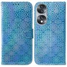 For Honor 70 Colorful Magnetic Buckle Leather Phone Case(Blue) - 1