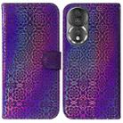 For Honor 80 Colorful Magnetic Buckle Leather Phone Case(Purple) - 1