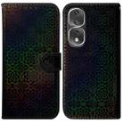 For Honor 80 Pro Colorful Magnetic Buckle Leather Phone Case(Black) - 1