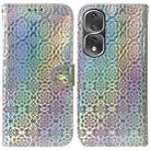 For Honor 80 Pro Colorful Magnetic Buckle Leather Phone Case(Silver) - 1