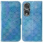 For Honor 80 Pro Colorful Magnetic Buckle Leather Phone Case(Blue) - 1