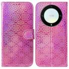 For Honor X9a Colorful Magnetic Buckle Leather Phone Case(Pink) - 1