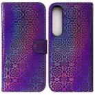 For Sony Xperia 1 IV 2023 Colorful Magnetic Buckle Leather Phone Case(Purple) - 1