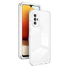 For Motorola Moto G Power 2022 3 in 1 Clear TPU Color PC Frame Phone Case(White) - 1