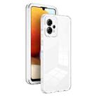 For Motorola Moto G13 3 in 1 Clear TPU Color PC Frame Phone Case(White) - 1