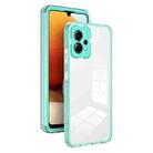 For Motorola Moto G13 3 in 1 Clear TPU Color PC Frame Phone Case(Light Green) - 1