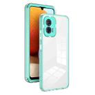 For Motorola Moto G73 3 in 1 Clear TPU Color PC Frame Phone Case(Light Green) - 1