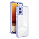 For Motorola Moto G73 3 in 1 Clear TPU Color PC Frame Phone Case(Purple) - 1