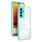 For Samsung Galaxy A34 5G 3 in 1 Clear TPU Color PC Frame Phone Case(Light Green) - 1