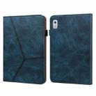 For Lenovo Tab M8 4th Gen TB-300FU Embossed Striped Leather Tablet Case(Blue) - 1