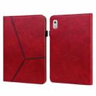 For Lenovo Tab M8 4th Gen TB-300FU Embossed Striped Leather Tablet Case(Red) - 1