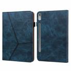 For Lenovo Tab P11 Pro Gen 2 Embossed Striped Leather Tablet Case(Blue) - 1